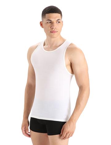 Icebreaker Merino Anatomica Tank Top Férfi Fehérnemű Fehér | HU 1286RVDW